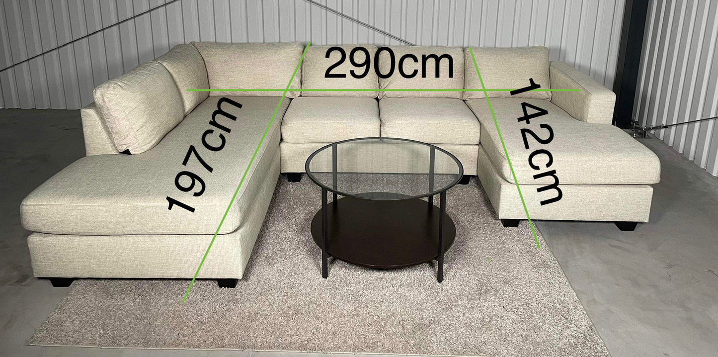 Nyrenset | Beige U-Sofa - Adoua Sofa