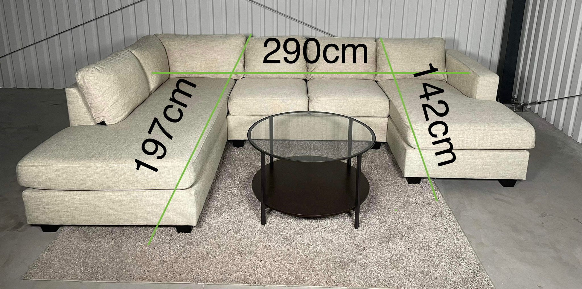 Nyrenset | Beige U-Sofa - Adoua Sofa