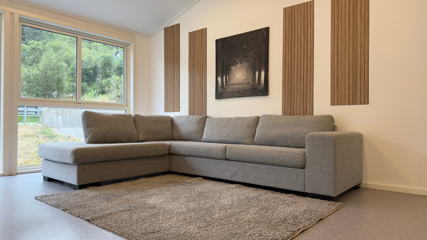 Elegant Grå Sjeselongsofa - Adoua Sofa