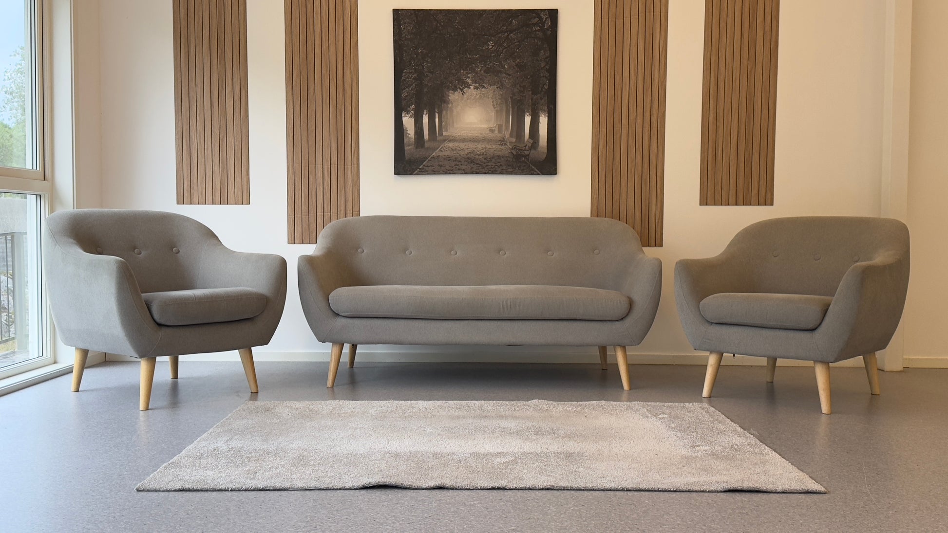 Retroinspirert Sofa og Lenestolsett - Adoua Sofa