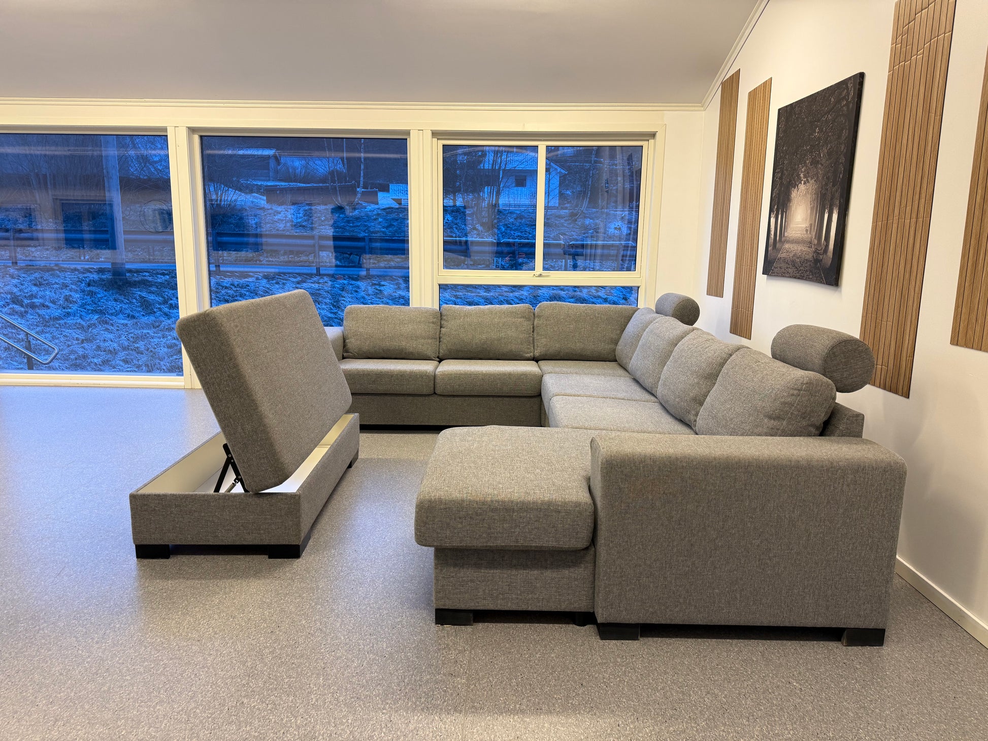 Vendbar Sunday hjørnesofa med puff & nakkestøtter - Adoua Sofa