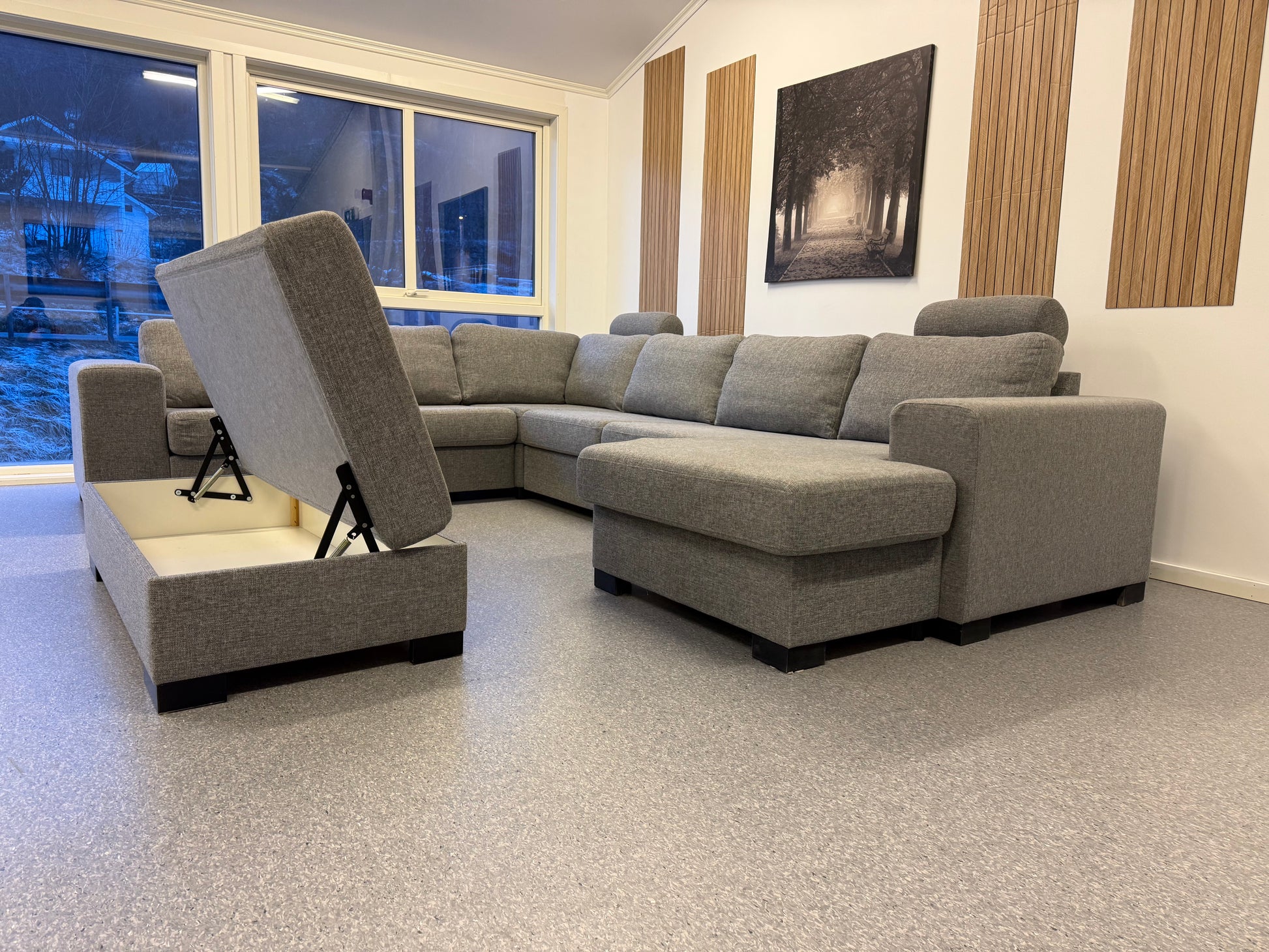 Vendbar Sunday hjørnesofa med puff & nakkestøtter - Adoua Sofa