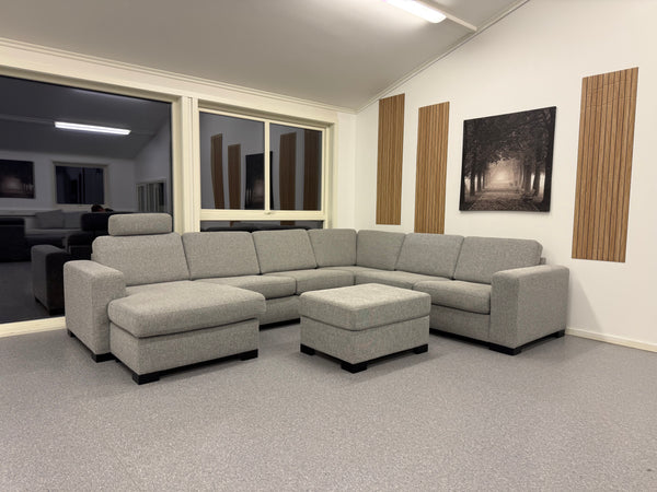 Vendbar Saturday hjørnesofa med puff & nakkestøtte - Adoua Sofa